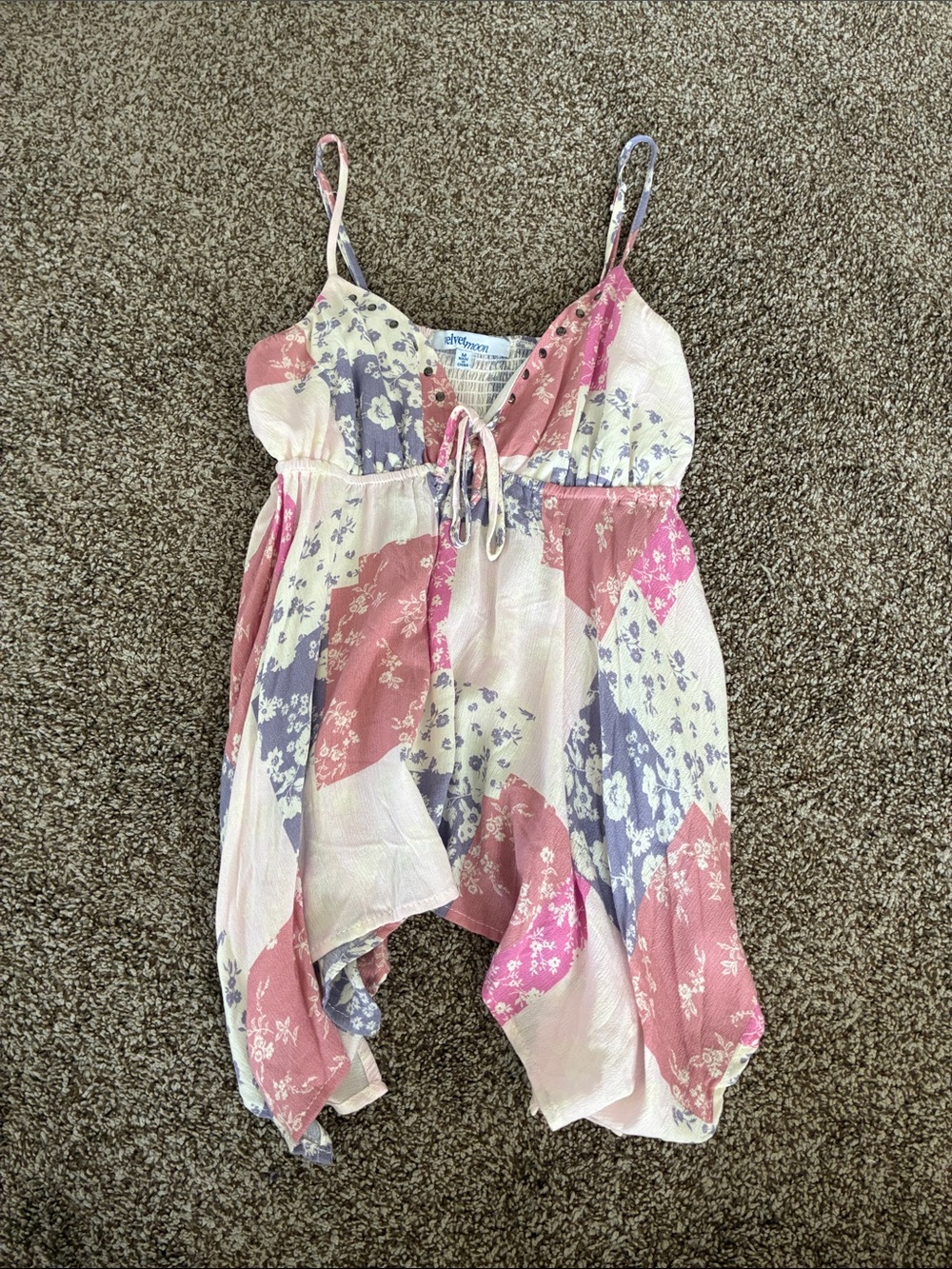 Woman’s Floral Patchwork Tank Top - Pink & Purple